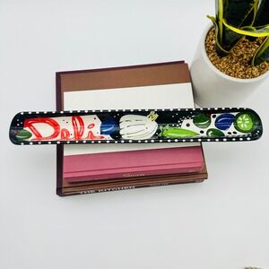 Handpainted Ceramic Olive Tray Long Serving Dish Black Polka Dot by Deli‎
